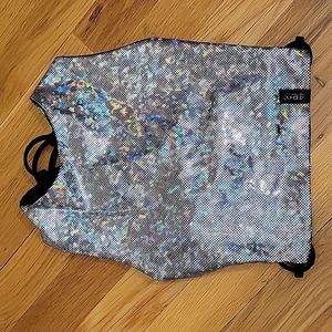 Little Black Diamond Holographic Rave Top